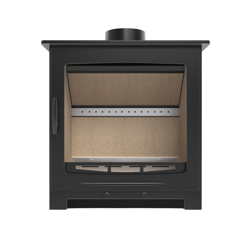 Stirling 5kW wood burning stove — most popular HETAS installation package, Watmore's Woodburners, Norfolk